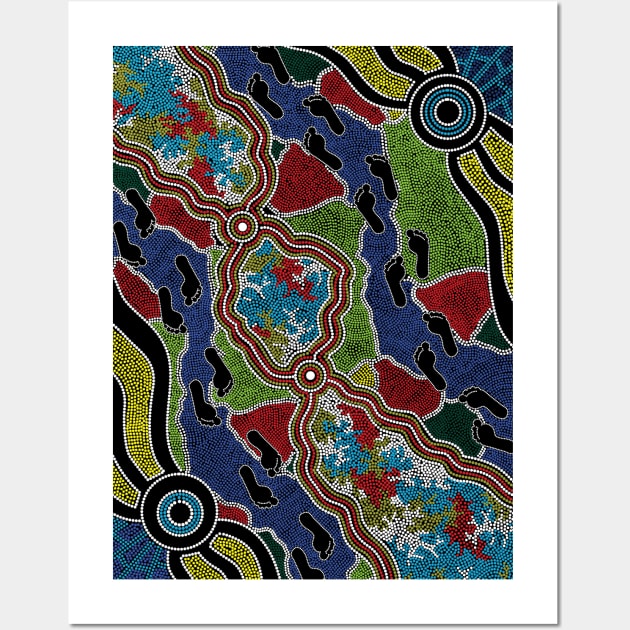 Aboriginal Art - Walking The Land 2 Wall Art by hogartharts